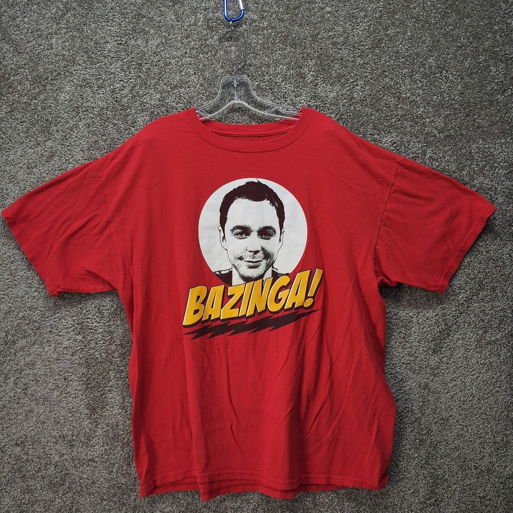 Big Bang Theory Bazinga‎ Sheldon Cooper Red T-Shirt Mens 2XL Ripple Junction